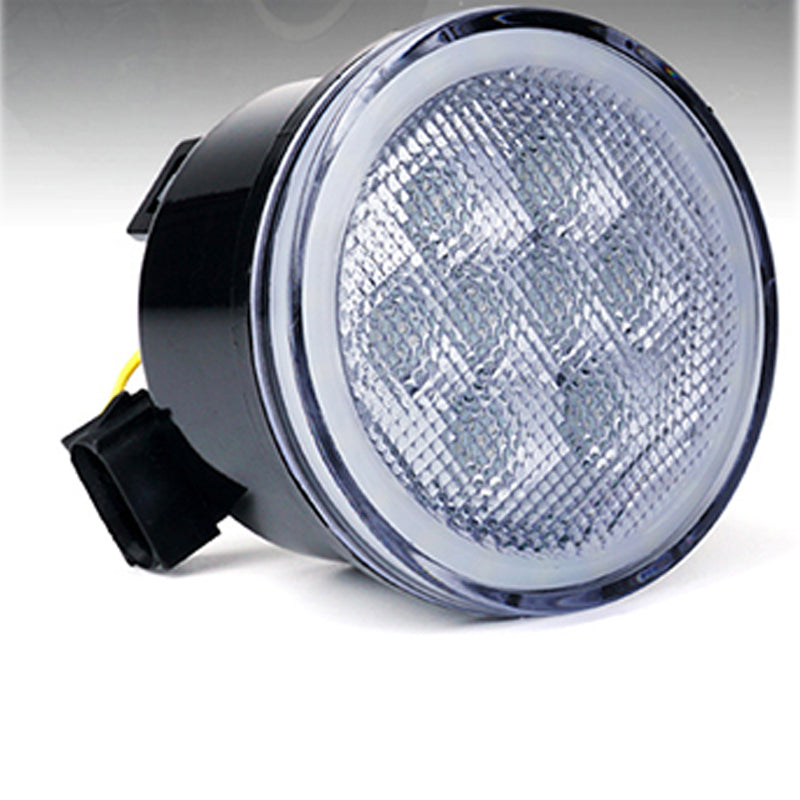 Smoke/Clear LED Amber Turn Signal Light with Halo DRL for 07-18 Jeep Wrangler JK