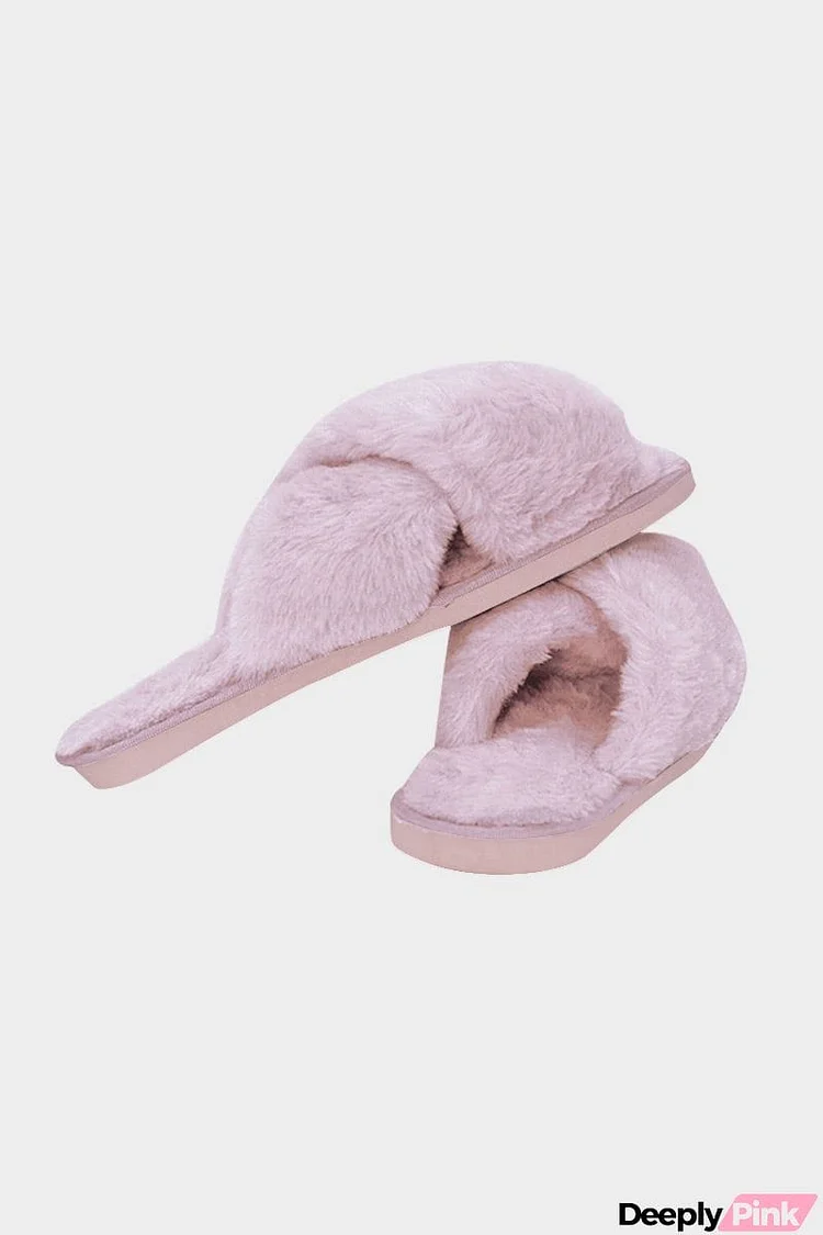 Indoor Flat-bottomed Plush Slippers