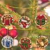 6pcs/set DIY Diamond Special Shape Pearl Art Hanging Wooden Christmas Tree Ornament Kit