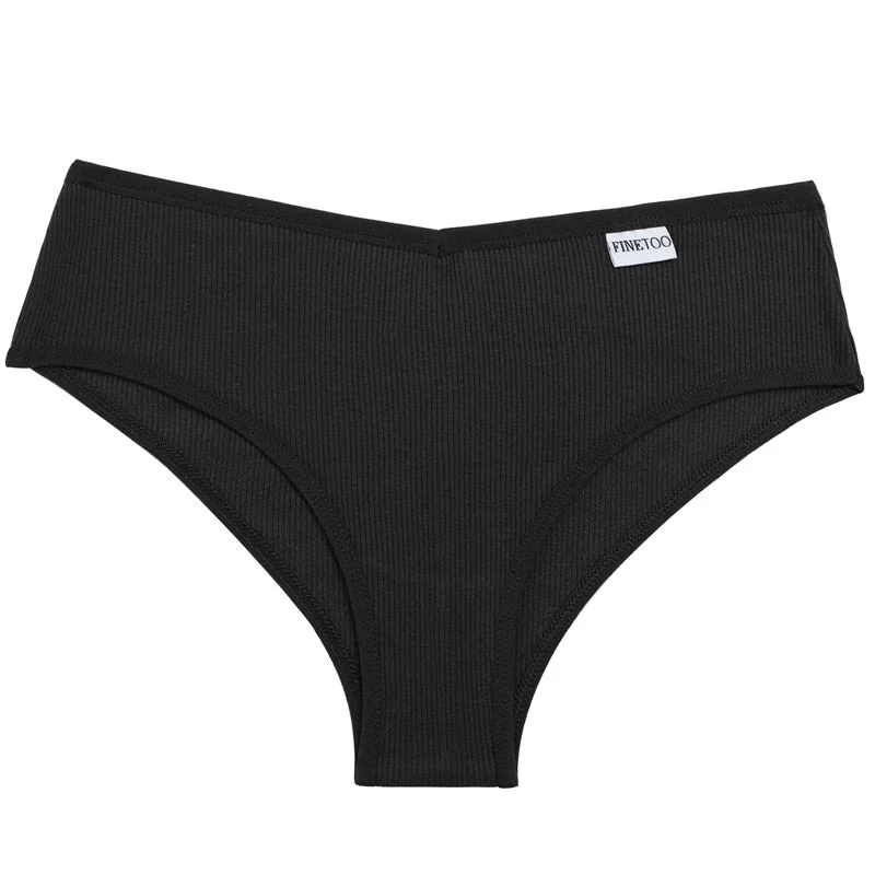 FINETOO Women Cotton Panties M-XL Cheekie Underpants Ladies Underwear Comfortable Briefs Soft Panty Female Lingerie 6 Colors New