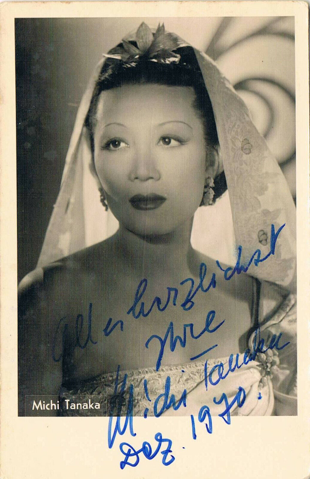 Michiko de Kowa Tanaka 1909-88 autograph signed postcard Photo Poster painting 3.5x5.5