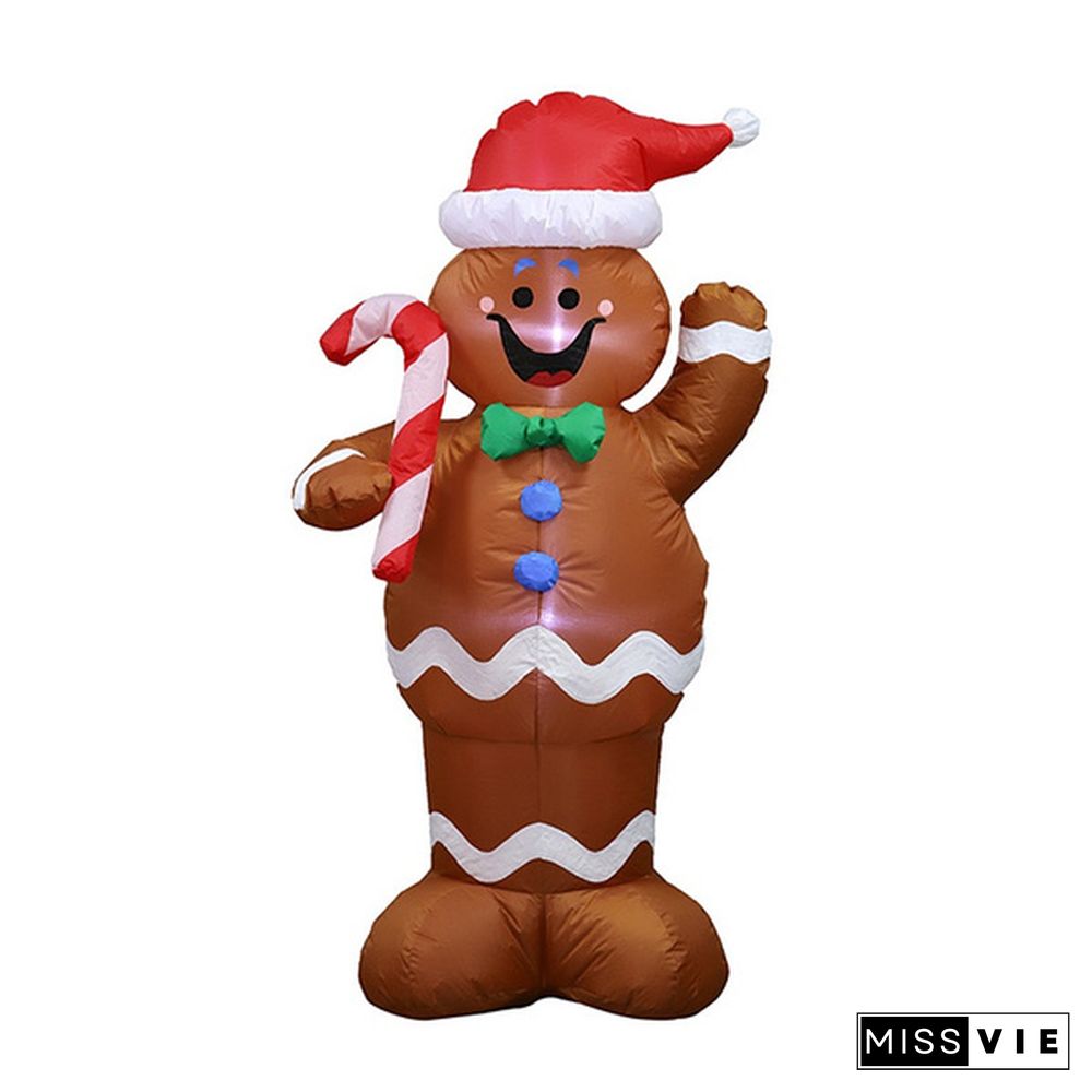 1.5M PartyForYou 8FT Inflatable Christmas Santa Claus Airblown Gingerbread Man Decoration Light Up Outdoor Yard Garden Xmas