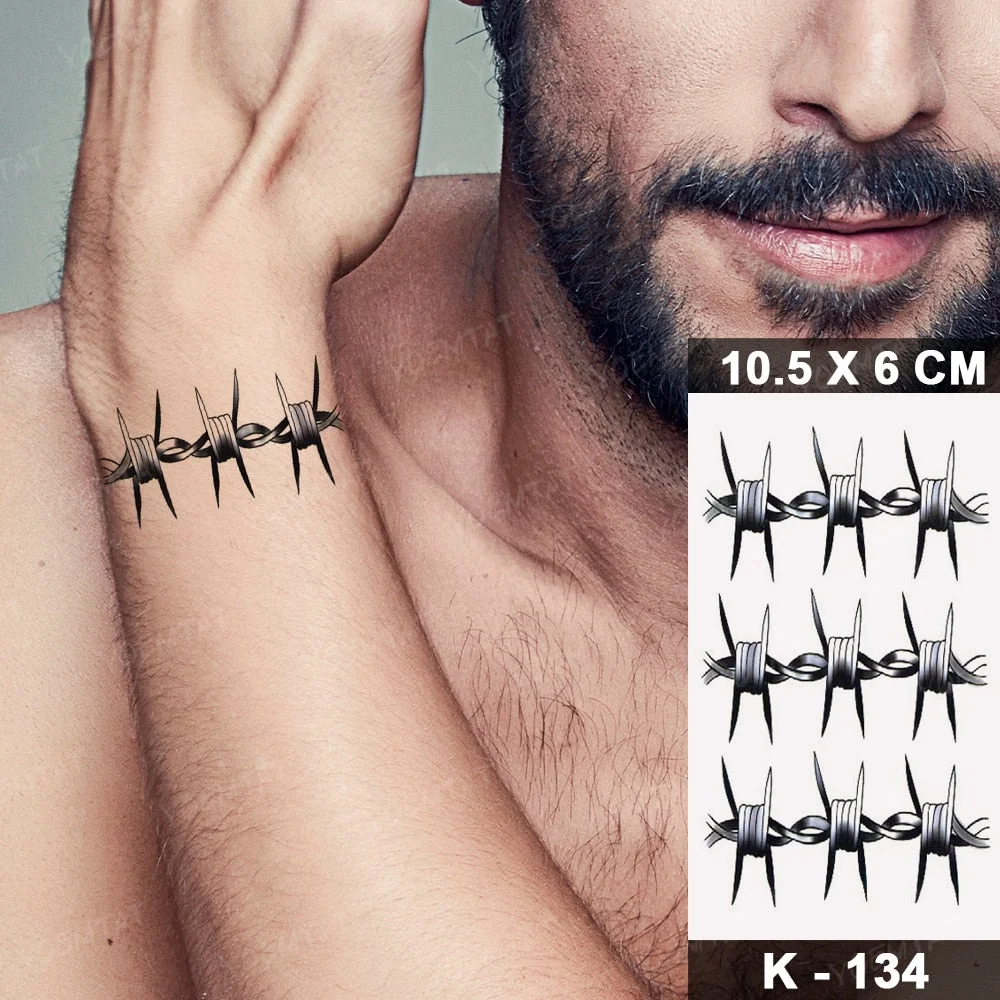 Waterproof Temporary Tattoo Sticker Moth Butterfly Wolf Snake Deer Panda Animal Flash Tatto Women Men Kids Body Art Fake Tattoos