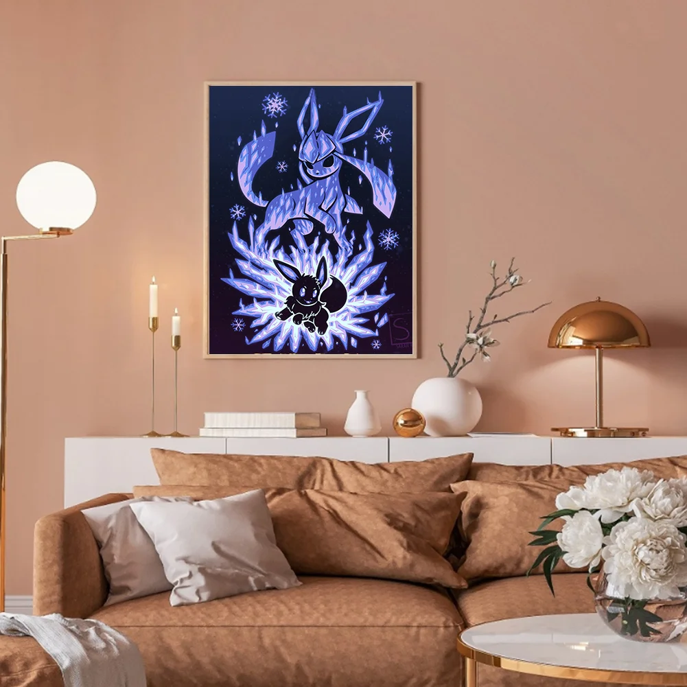 Diamond Painting - Full Round Drill - Silhouette Pokémon(Canvas|30*40cm)