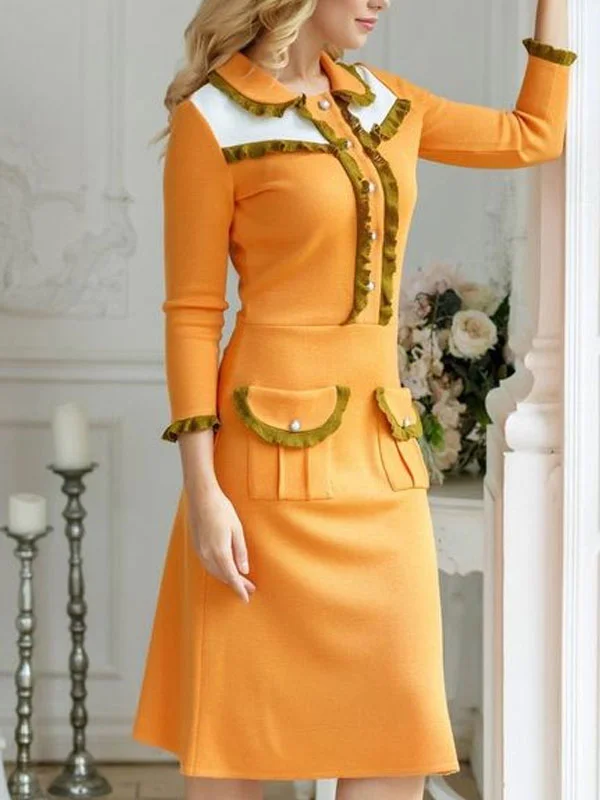 Slim and elegant fashionable juicy orange dress 