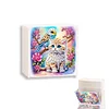(US Local)Wall Mounted Cats Birds DIY Diamond Painting Storage Box for Art Crafts