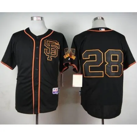 Giants #28 Buster Posey Black Alternate Cool Base Stitched MLB Jersey