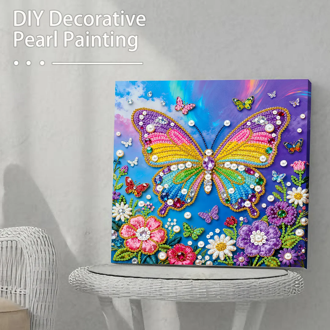 Butterfly Art Diamond Painting Kit for Adults Home Decor 25x25cm With Frame