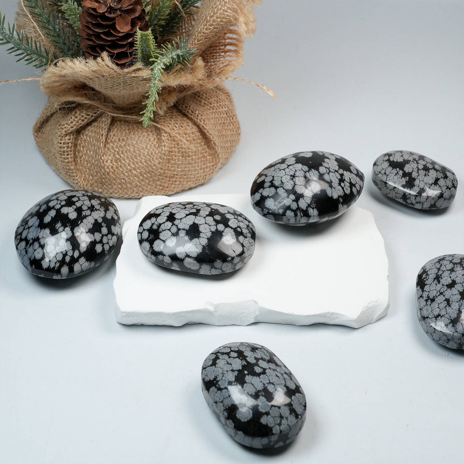Snowflake Obsidian Palmstone