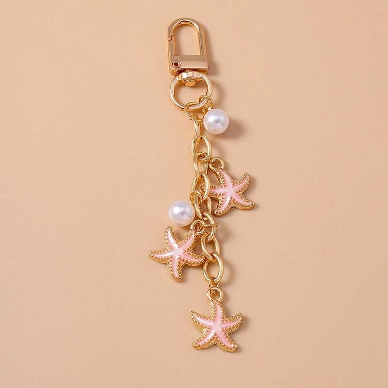 Casual Cute Marine Style Starfish Shell Alloy Inlay Resin Keychain