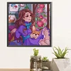 Diamond Painting -DIY Round Drill Girl Dog(40*40 CM)