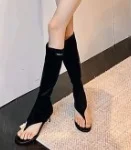 Yyvonne But Knee-Brown Toe Long Boots Women With High Heel Net Red High-Tender Boots Long-Tlenish Sandals