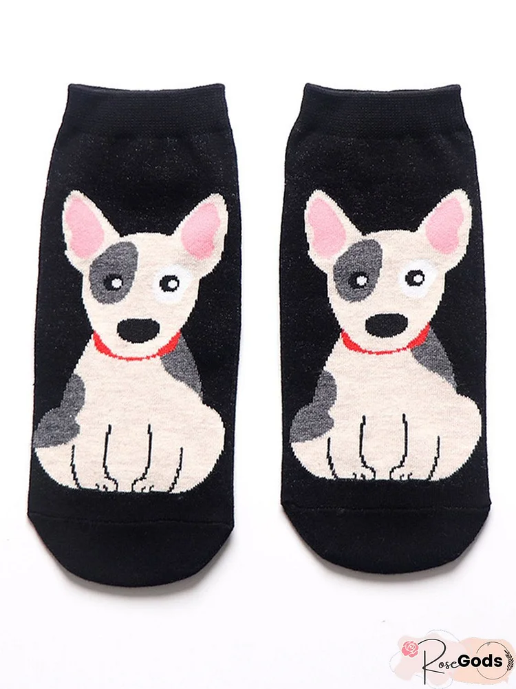 Cotton Dog Jacquard Socks