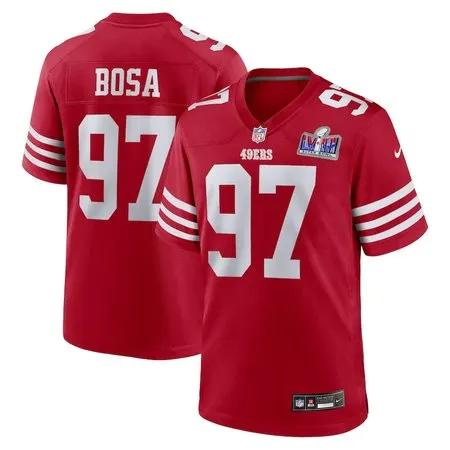 Men's San Francisco 49ers #97 Nick Bosa  Scarlet Super Bowl LVIII Game Jersey