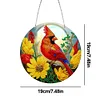 Diamond Painting Stained Glass Cardinal Pendant