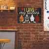 J&rsquo;aime mes dames poulet - Panneaux en &eacute;tain m&eacute;tallique(20*30cm)