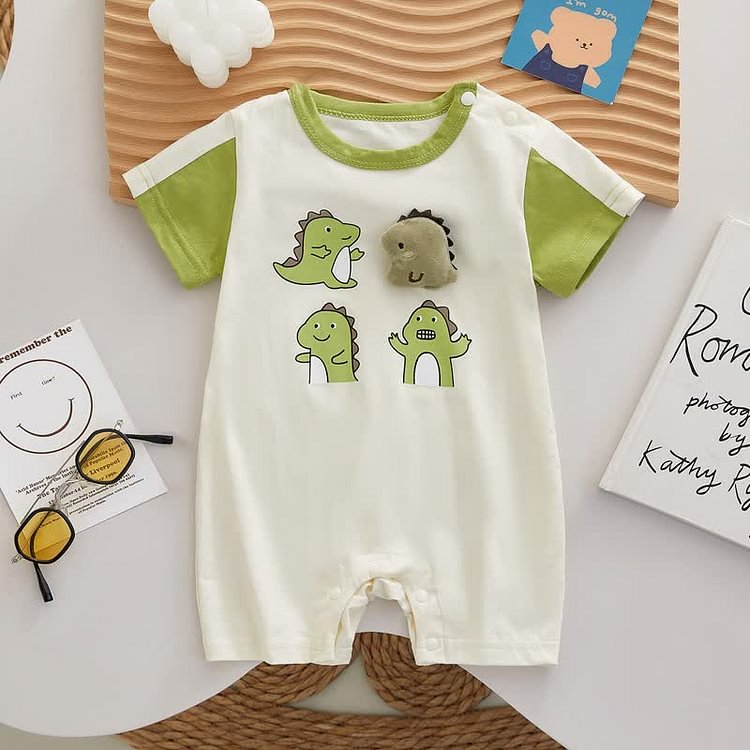 Baby Dinosaur Crew Neck Loose Romper