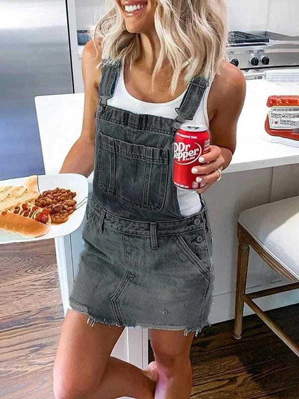 Denim Suspenders Slim Suspender Dress
