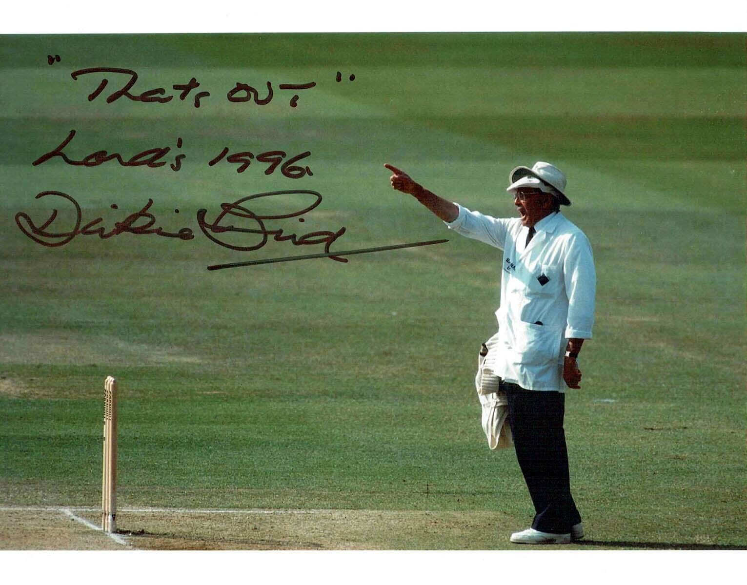 Dickie BIRD Signed Autograph 10x8 Photo Poster painting B AFTAL COA English Cricket Umpire