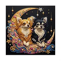 Crescent Moon Dogs - Pearls Painting