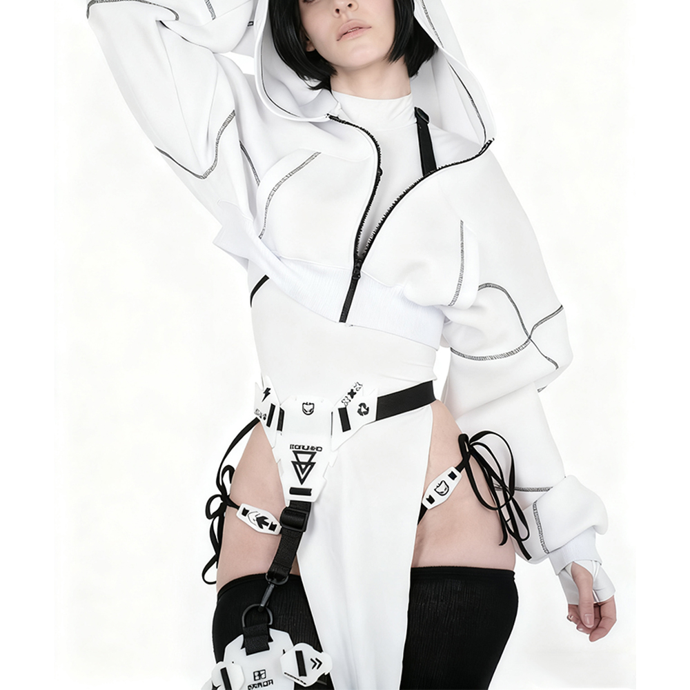 Cyberpunk Futuristic Mechanical Style Women's Sports Yoga Outfit Set