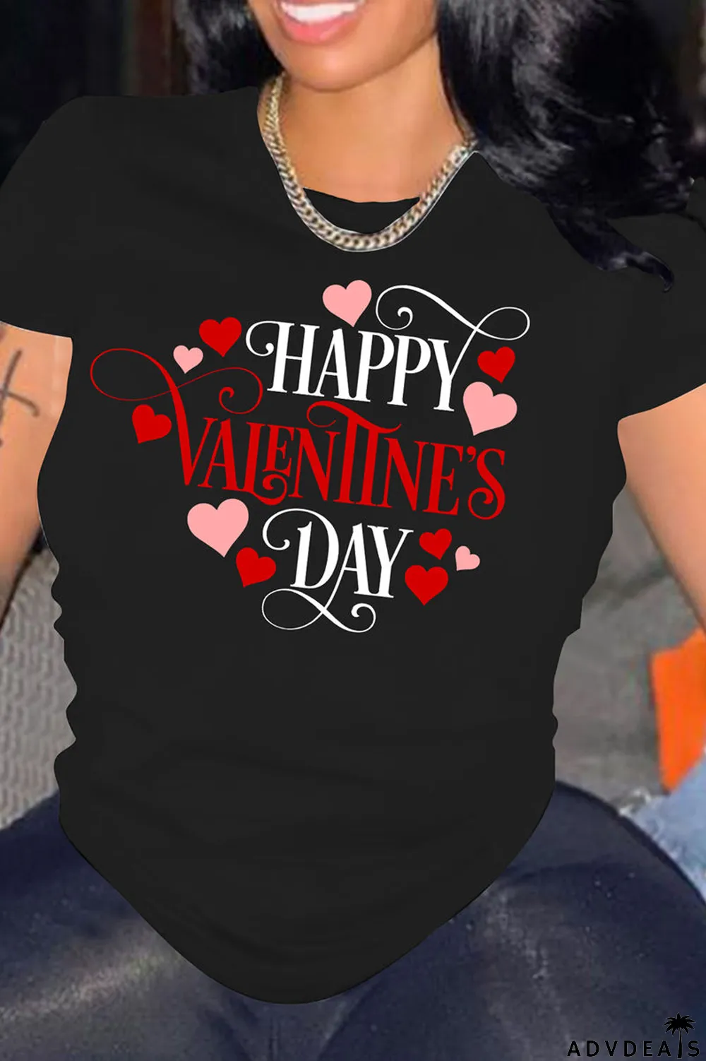 White Fashion Casual Letter Print Basic O Neck T-Shirts