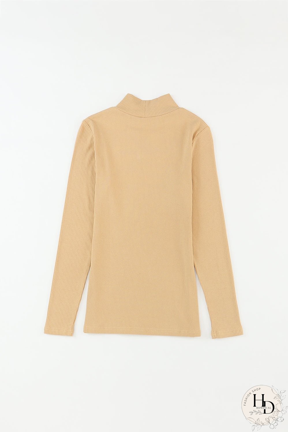 Trendy Ribbed Mock Neck Top