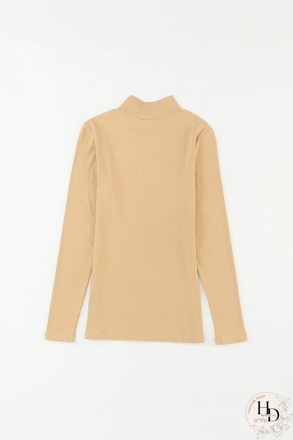 Trendy Ribbed Mock Neck Top