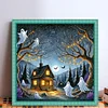 Halloween Haunted House-11CT Stamped Cross Stitch 50*50cm/19.69*19.69in