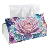 (25cm)Galaxy Pearl Rose DIY Diamond Painting PU Tissue Holder Box