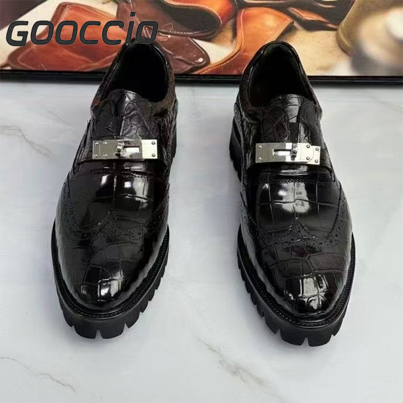 MY252 Crocodile Leather Dress Shoes/Derby Shoes For Men GOOCCIO   