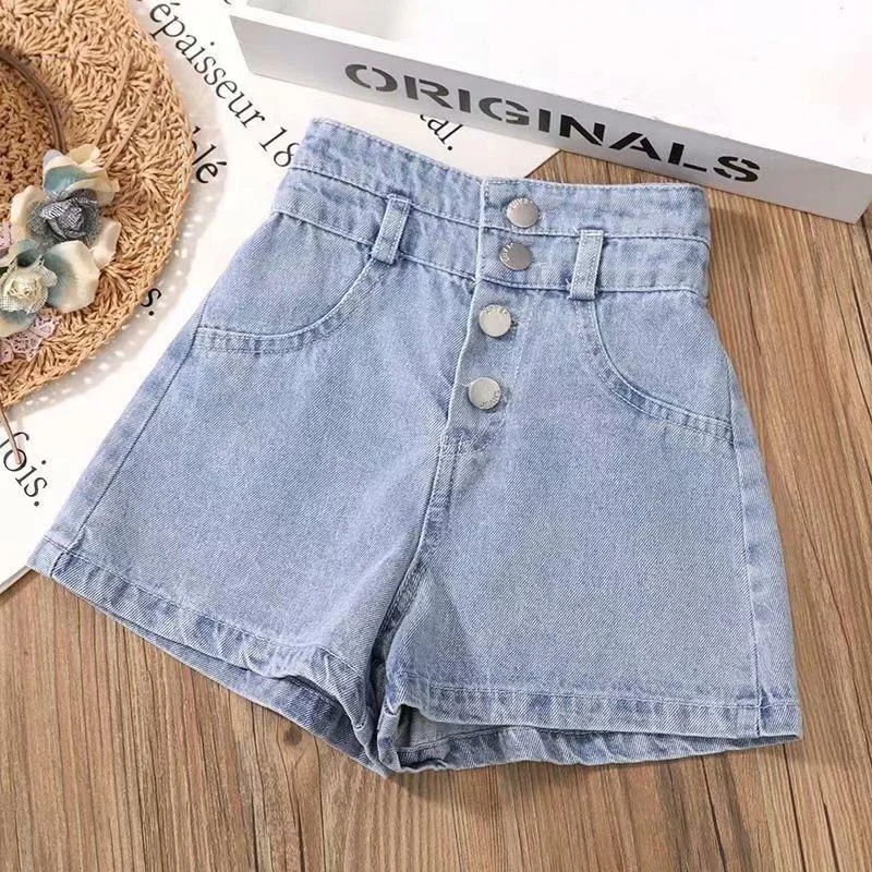 New Kids Girls Clothes Set Summer Girl Crop Tops T-shirt + Denim shorts 2pcs Girl Outfits Baby Girls Clothing 4 5 710 to 12 year