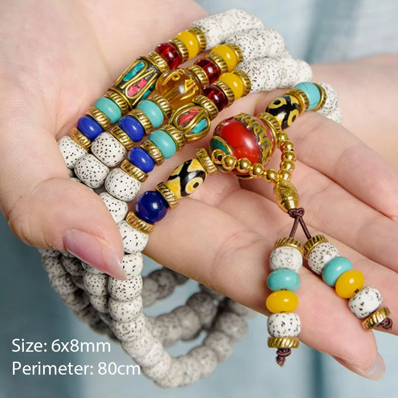 108 Beads Bodhi Seed Dzi Bead Blessing Bracelet Necklace Mala