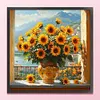 Sunflower Vase-11CT Stamped Cross Stitch 40*40cm/15.75*15.75in tapestrymarket
