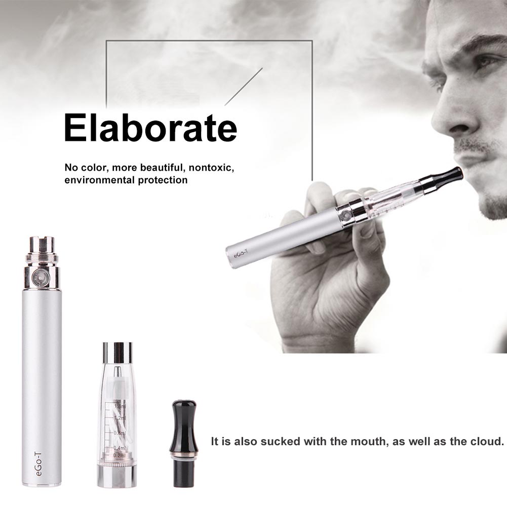 

Electronic EGo-T CE4 Cigarette Starter Kit 1.6ML 900mAh Pen Vape Eatomizer-208014, Silver, 501 Original