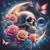 Rose Skull-11CT Stamped Cross Stitch 40*40cm/15.75*15.75in tapestrymarket