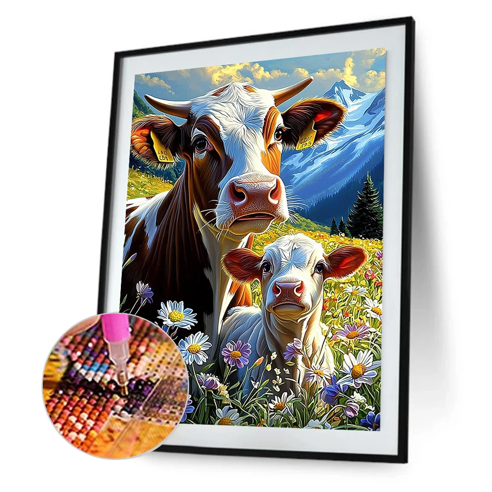 Diamond Painting - Full Round Drill - Cow(Canvas|30*40cm)