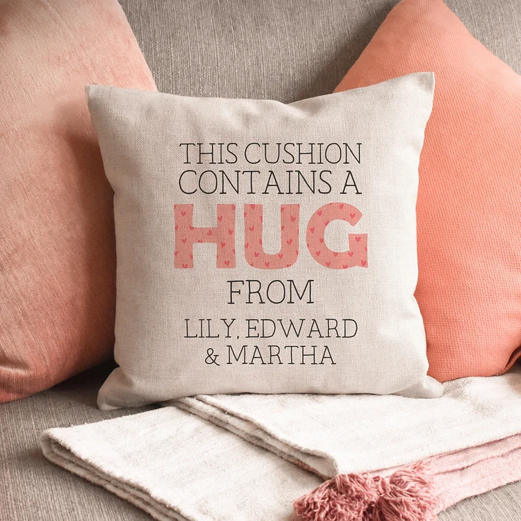 BlanketCute-Personalized Lovely Bedroom'Contain A Hug' Cushion with Your Name
