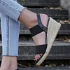 Gioiacombo&trade; Nuovi sandali elastici con zeppa in corda di canapa estiva