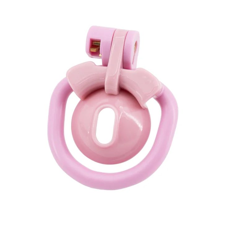 Pink Sissy Chastity Cage with 4 Rings