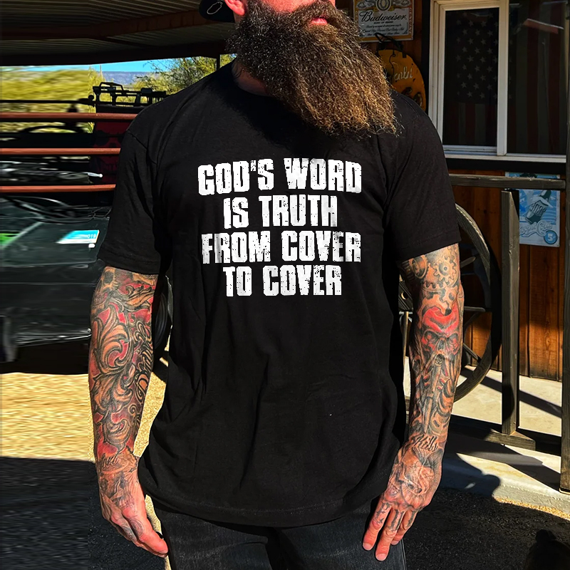 Livereid God's Word Is Truth From Cover To Cover Printed Men's T-shirt - Livereid