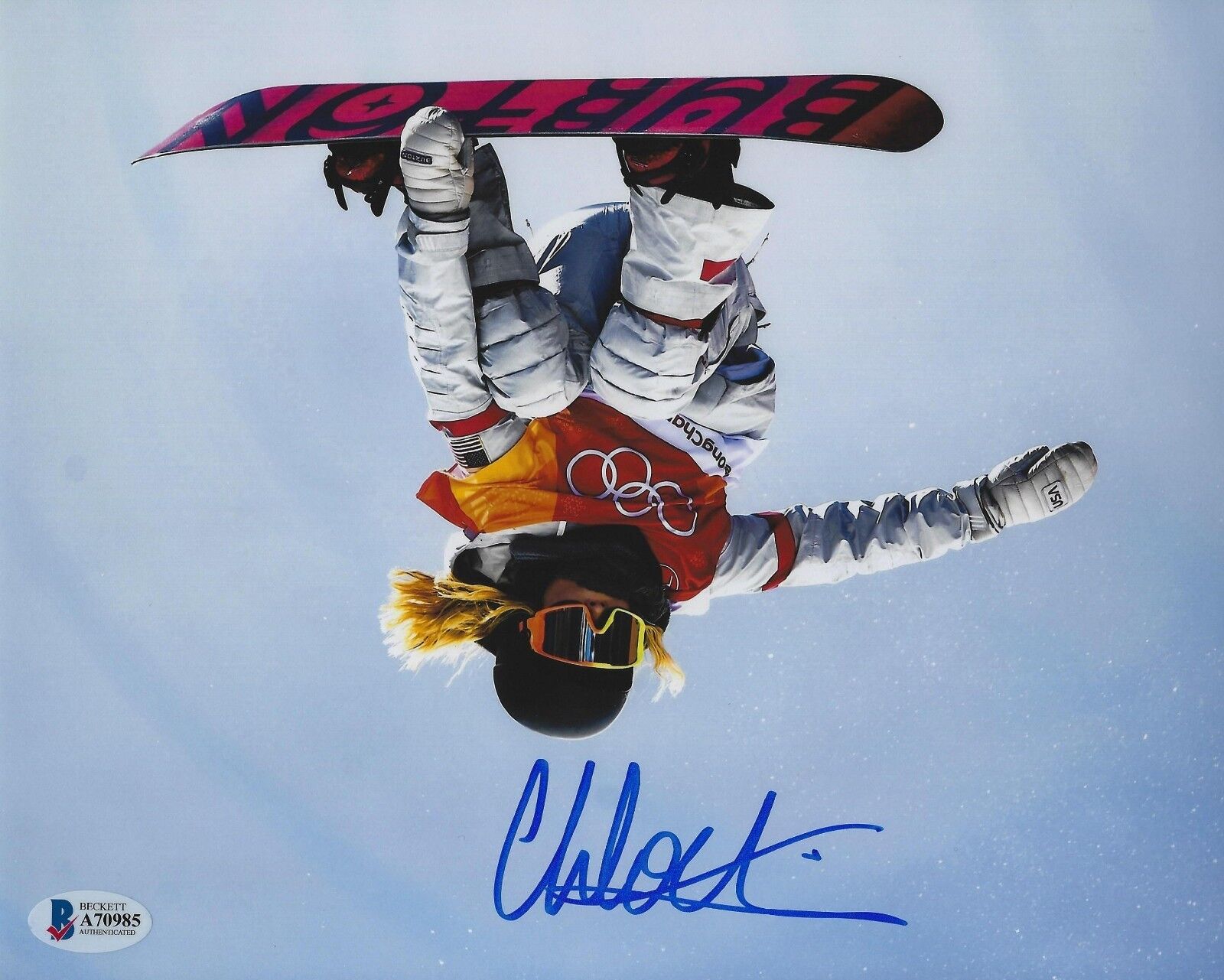 Chloe Kim Signed 8x10 Photo Poster painting BAS Beckett COA Gem Mint 10 Autograph Snowboarding