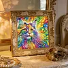 Kits de peinture en diamant partiel en forme sp&eacute;ciale de chat color&eacute; 5D DIY pour adultes d&eacute;butants d&eacute;coration int&eacute;rieure diamants et kits d&rsquo;art pr&eacute;cie