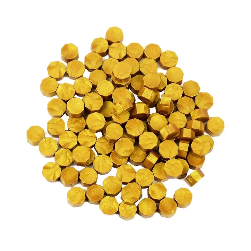 100Pcs/Bag Retro Wax Seal Colored Wax Beads DIY Scapbooking Octagon Sealing Stamp for Envelope Letter Wedding Party Invitation