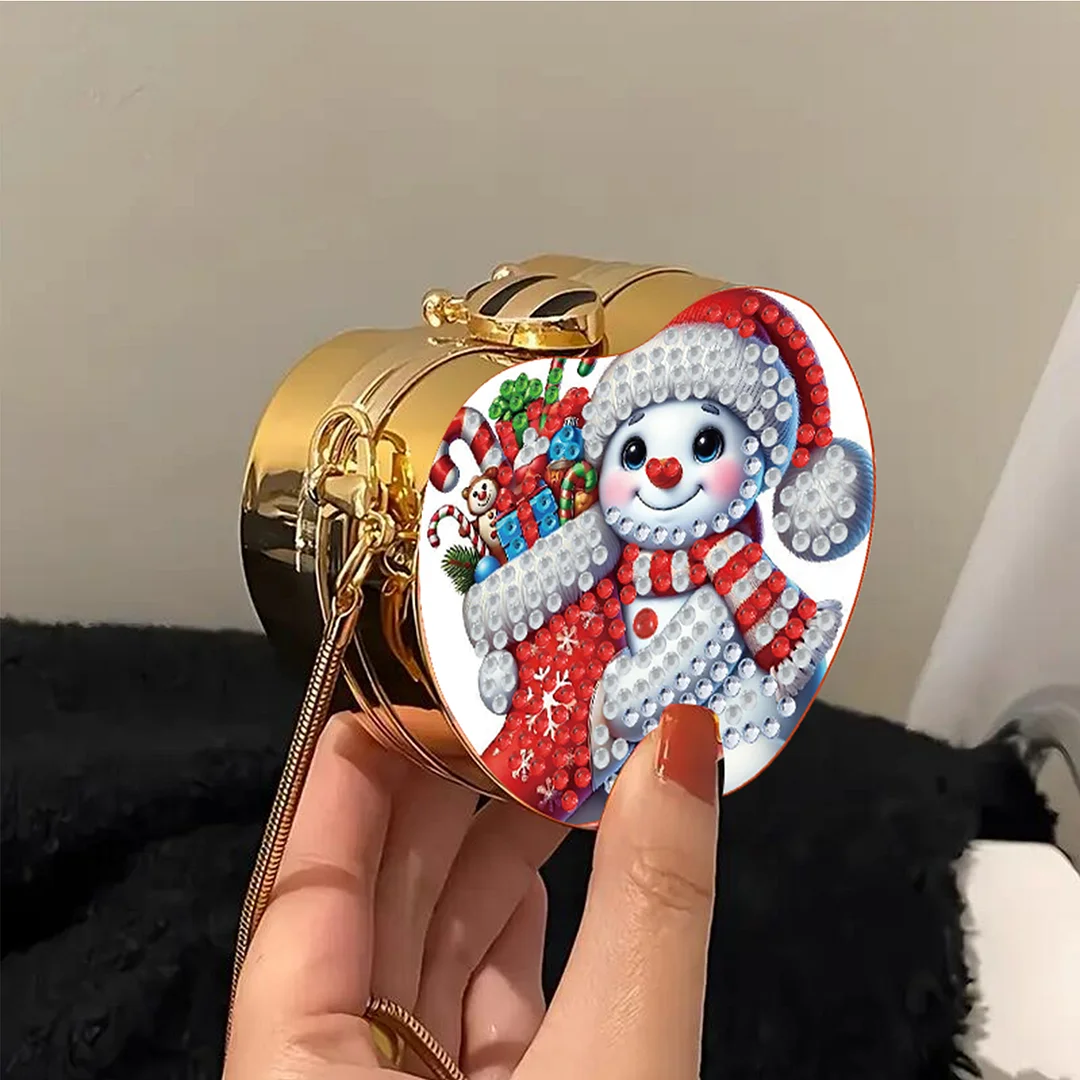 Snowman DIY Acrylic Love Art Diamond Painting Coin Purse with Chain for Women