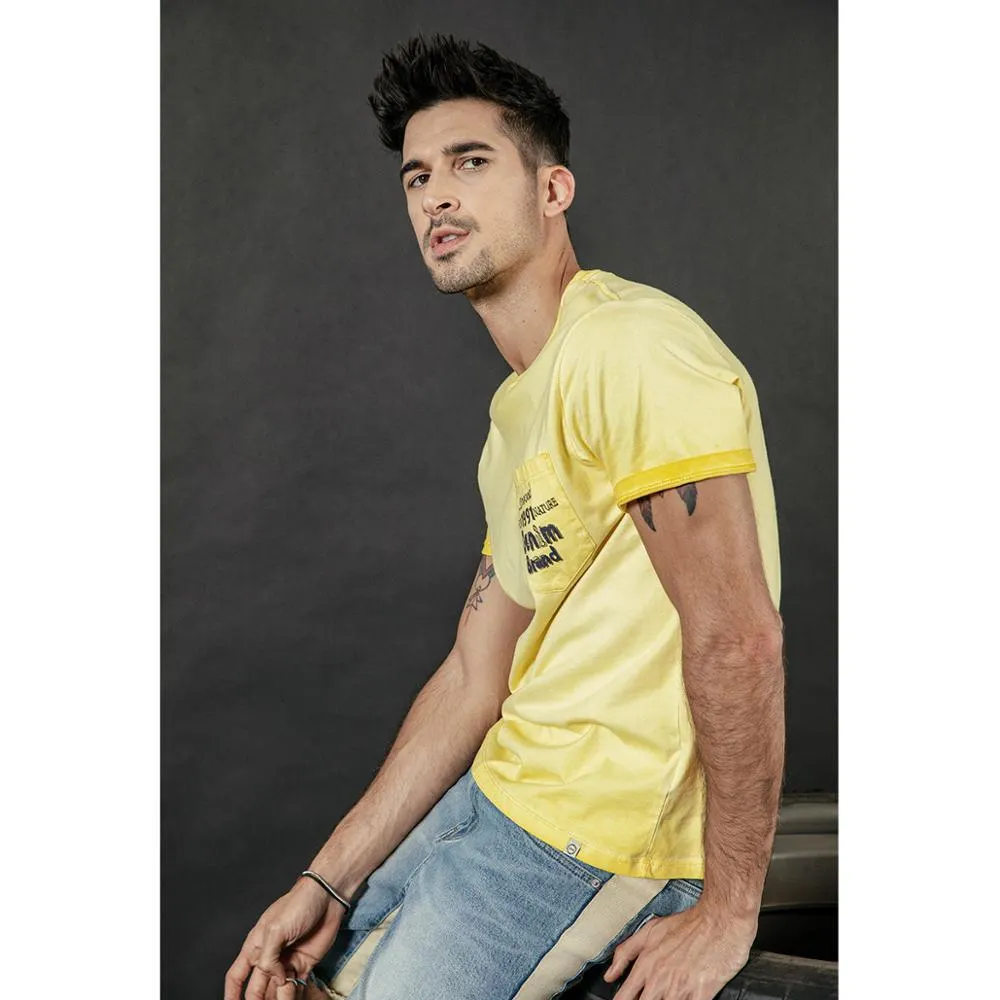 SIMWOOD 2021 summer new vintage t shirt men fashion washed letter print hip hop top 100% cotton tshirt plus size tee 190087