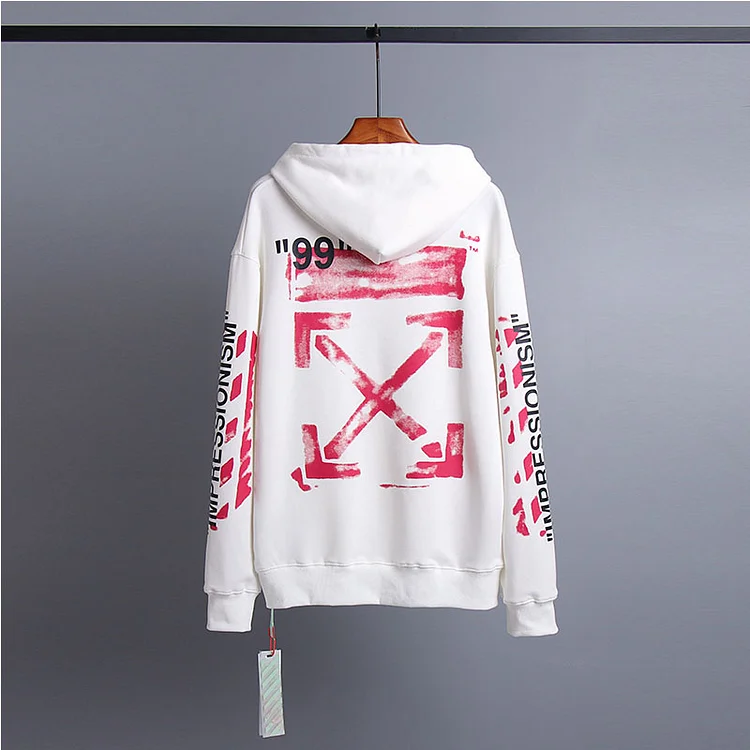 Off White Hoodie Men's Plus Size Casual And Comfortable Sweater Owt
