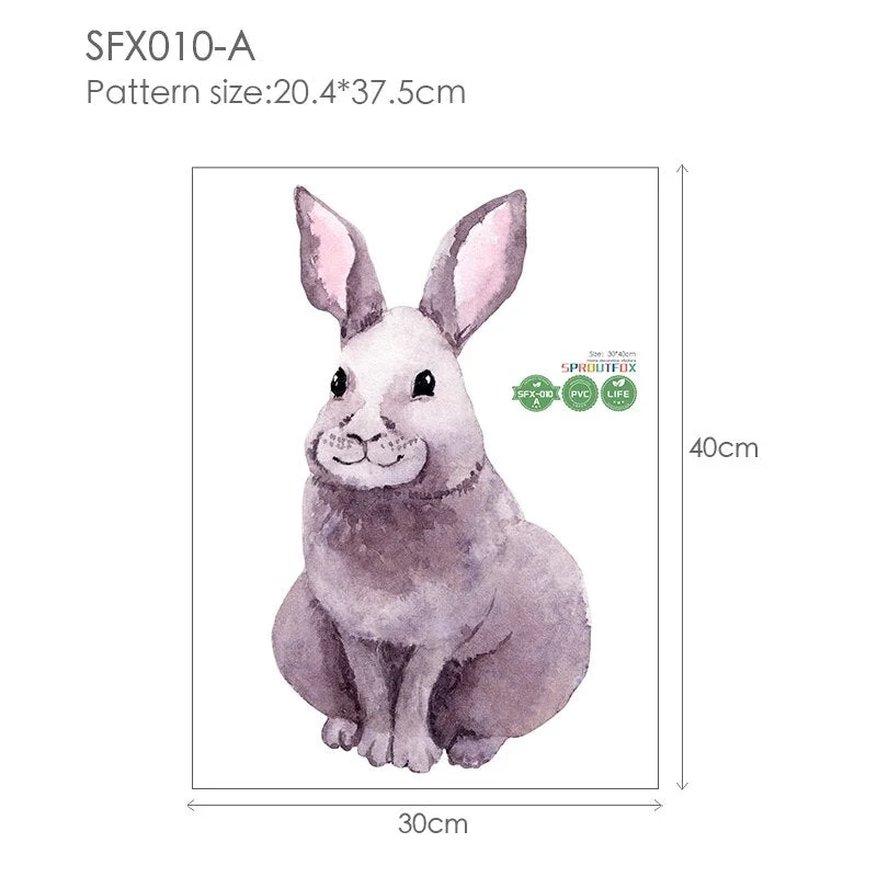 30*40cm Wall Stickers Home Decor Living Room Two Cute Rabbits Removable Home Living Room Decoration Mural Bunny Stickers