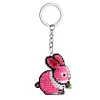 Rabbit Beaded Counted Cross Stitch Ornament Kit Cross Stitch Bead Keychain (B)