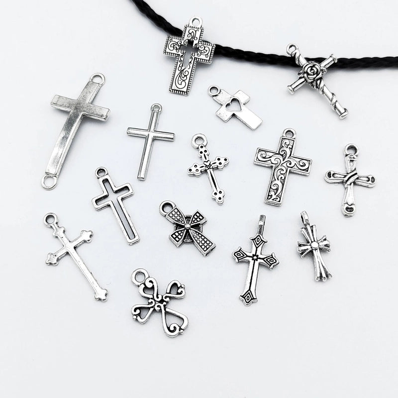 10 Pcs/package Retro Cross Alloy Plating Pendant Jewelry Accessories